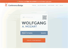 Tablet Screenshot of conferencebadge.com